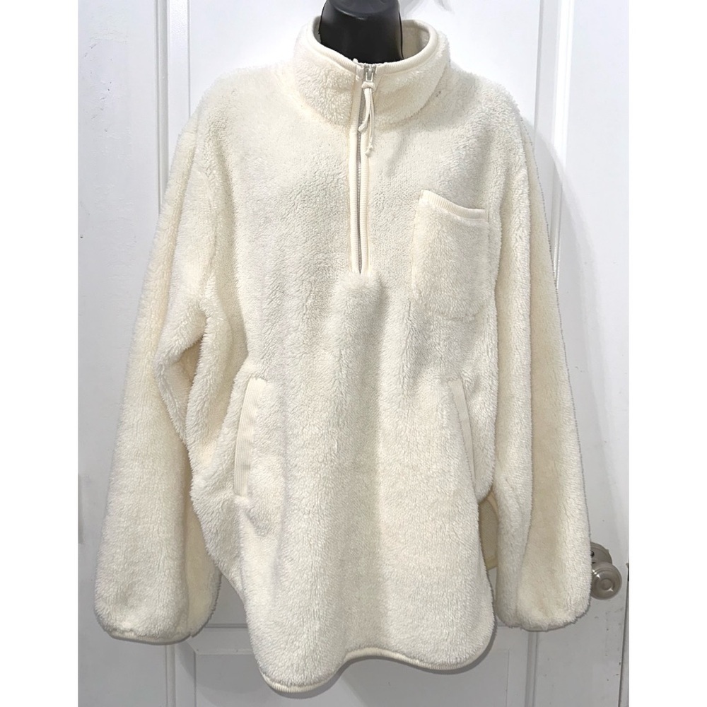 Culture Code Cream Colored Quarter zip pullover Jacket